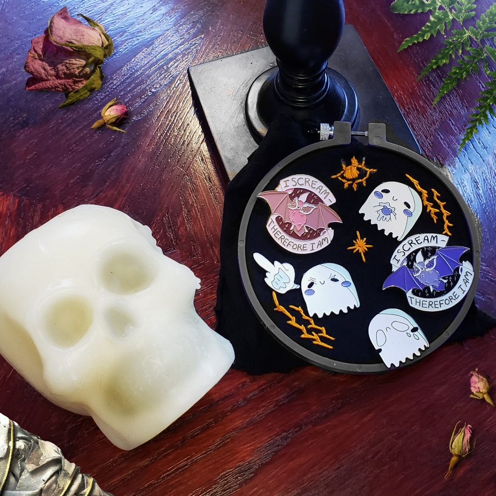 1.25" Soft Enamel Ghost Pins - My Boo and Sad Boi